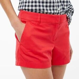 J. Crew 100% Cotton 3.5” Classic Chino Shorts in Geranium Sz 0